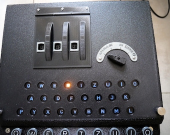 Enigma machine replica, with lights