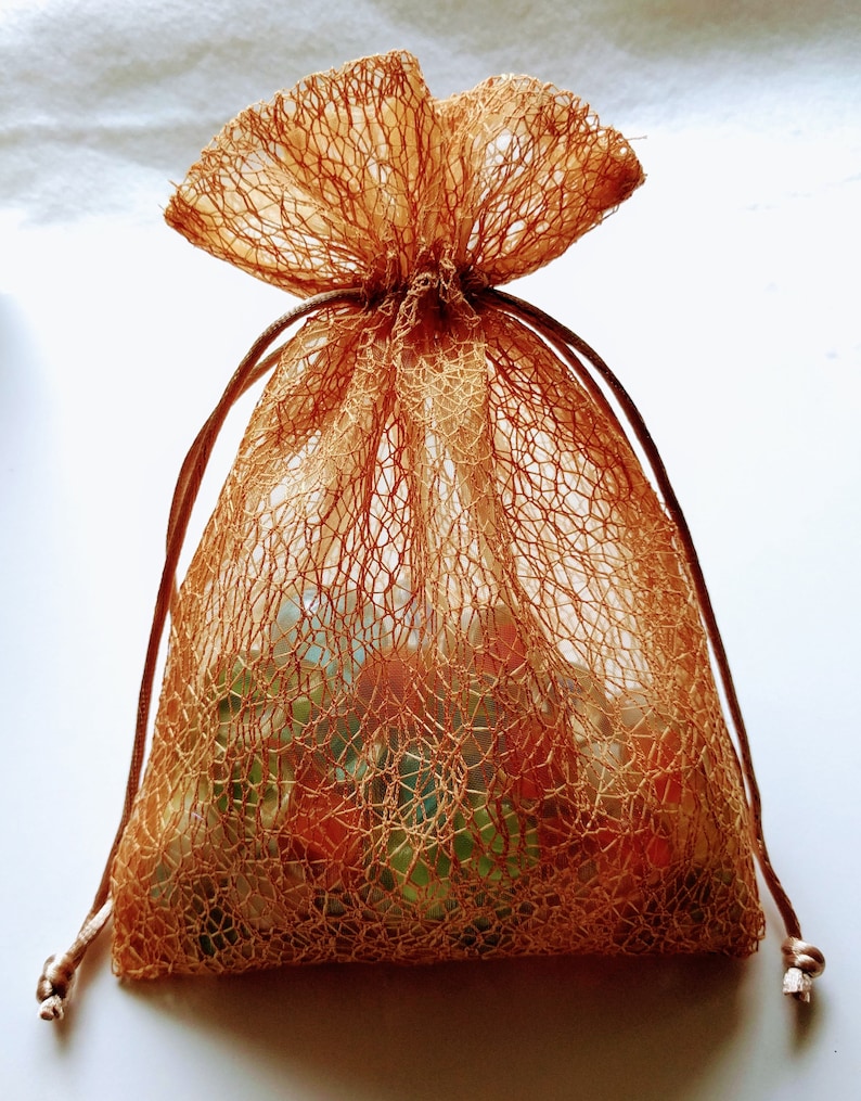 Mesh Organza Drawstring Bag 5x7 Inches Toasted Orange Copper - Etsy