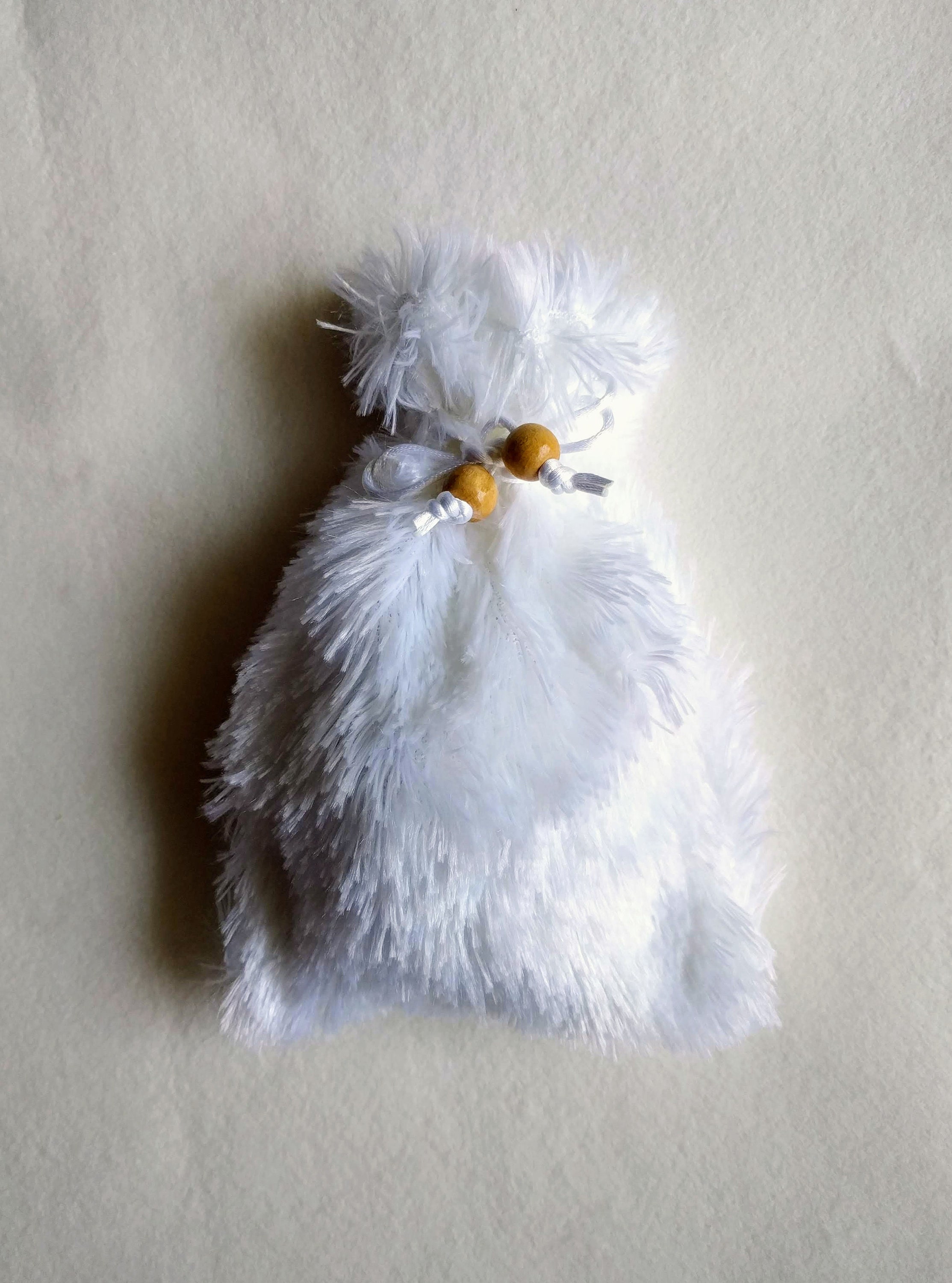 fluffy drawstring bag