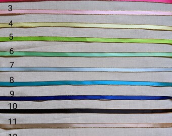 4 Yards: 3/8 inch Gold Edge Double Faced Satin Ribbon, Light Blue Peacock Ivory Toffee Black Pink Red Green Yellow trim gift 9.5mm