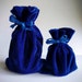 Velvet Drawstring Bag, Royal Blue, 4x6, 6x9, or 3x4 in., thick plush velvet storage pouch rosary jewelry dice gift wedding party favor bag,