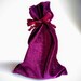 Velvet Drawstring Bag, 3x4, 4x6, or 9x6 in., Red-Violet Magenta Purple thick plush velvet storage pouch rosary jewelry dice gift party favor