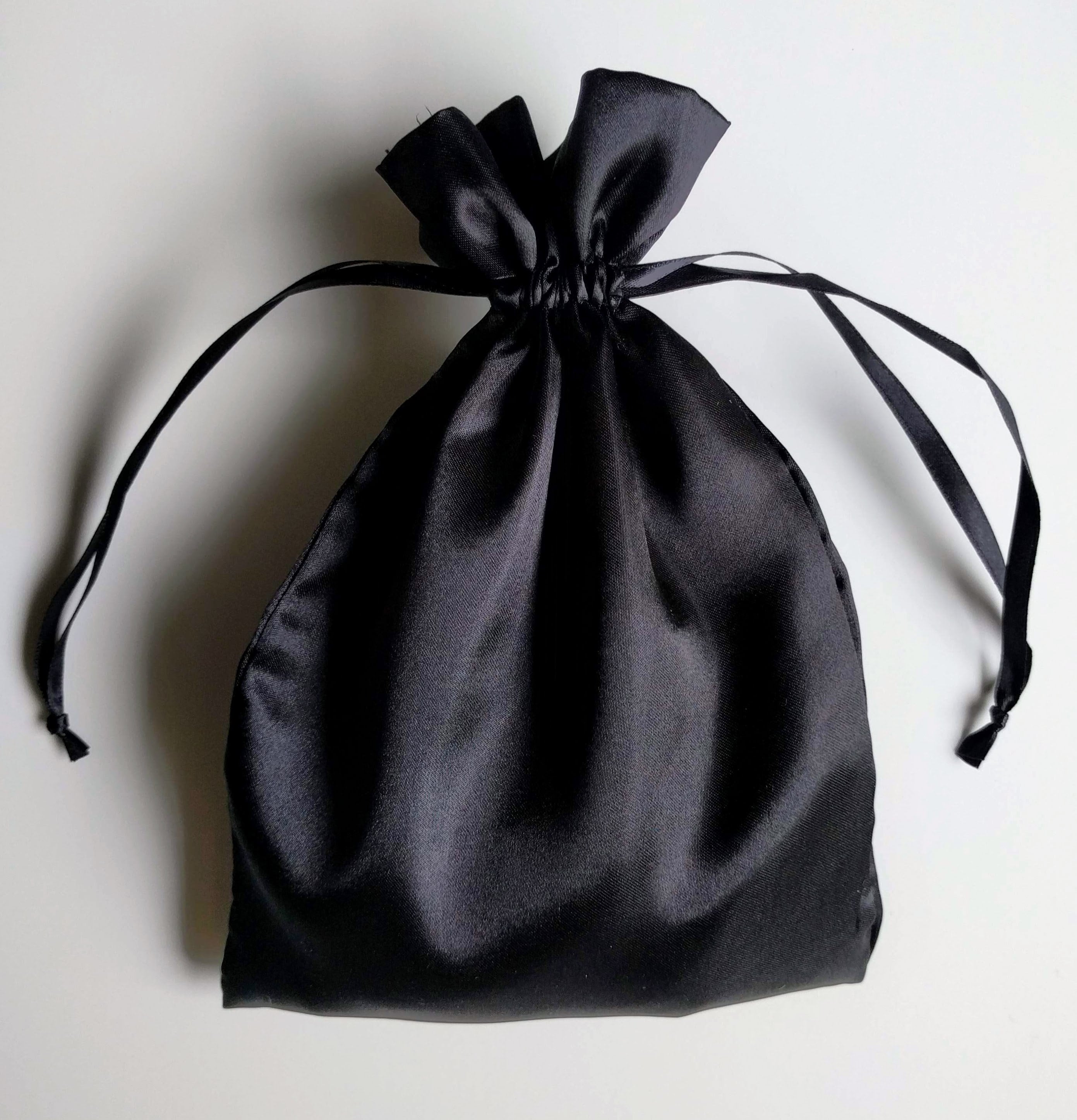 Satin Drawstring Bag Soft Black 2x2.5 3x4 4x6 5x8 6x9 Etsy