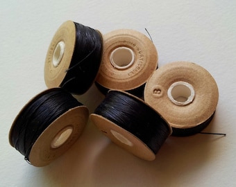 Vintage Belding Corticelli size B nylon thread 64 or 72 yards, black, nymo, beading, beadweaving, seed beads