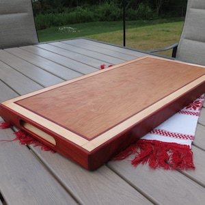 Handcrafted Cherry, Maple & Padauk Cutting Board – Framed Hardwood Design