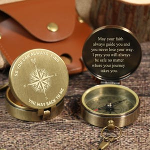Personalized Brass Compass Anniversary Gifts For Men Brass Compass Birthday Gift For Dad Groomsmen Gift For Him Gifts for Explorers