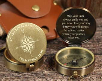 Personalized Brass Compass Anniversary Gifts For Men Brass Compass Birthday Gift For Dad Groomsmen Gift For Him Gifts for Explorers