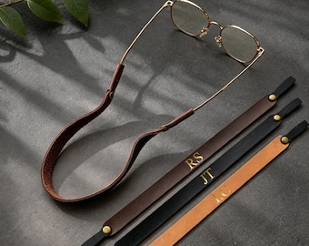 Personalized Full Grain Genuine Leather Strap for Sunglasses,Monogrammed Leather Sunglass Strap,Sunglass Retainer,Leather Eyewear Retainer