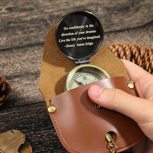 Personalized Compass, Custom Engraved Working Brass Compass Gift, Brass Compass, Gift for Him, Christmas gift, Anniversary Personalized gift