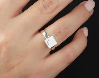 1x1 bouwsteenring 925 sterlingzilver – compatibele stenen, creatief ontwerp