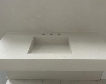 Integrated Porcelain Sink Ivory Color 48" X 22.5 X 5.5