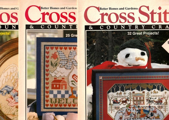 Cross Stitch Triptych Old American Barns 3 Cross Stitch Etsy