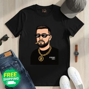 Crypto Meme T Shirt, Bitcoin Cool Guy Shirt, Funny BTC Tee, Cryptocurrency Graphic Shirt, Blockchain Meme Tee, Bitcoin Lover Gift