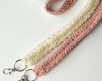 Crochet Simple Flower Lanyard x Wristlet