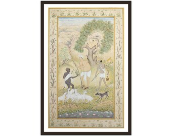 ムガル帝国の細密画：シャー・ジャハーン皇帝のハーレム風景