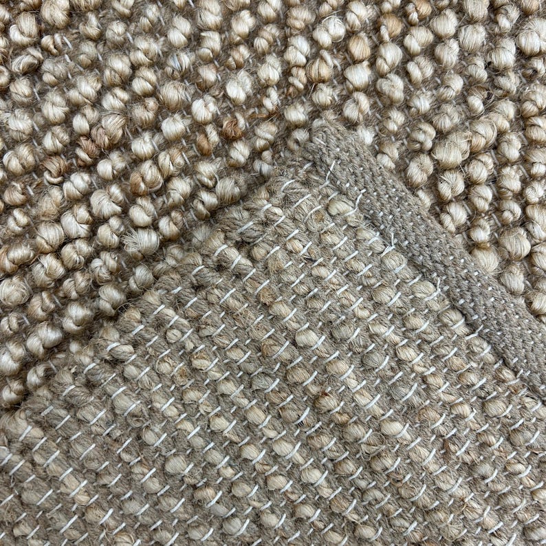 Nubby Rugs Gray Handmade Jute Flatweave Rug With Geometric Border – Natural Eco ...