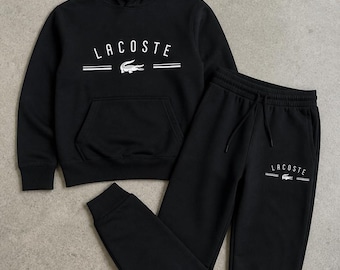 Mens Black Fleece Tracksuit Hoodie Joggers Sweatsuit Unisex Luxury Sport Matching Gift Set