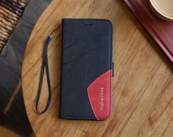 Personalized Pixel Case for Pixel 10 Pro, 9 Pro XL, 8a, 7a, PU Leather Phone Case with Card Holder, Customized Initials Name Engraving