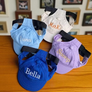 Personalized Dog Cap with Name, Cute Summer Sun Hat, Custom Embroidered Baseball Pet Hat, Adjustable for Comfort