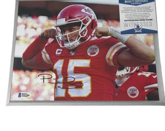Patrick Mahomes signerat foto, signerat Beckett, COA