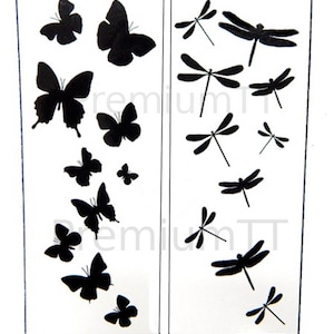Temporary Dragonfly & Butterfly Black Silhoutte Tattoos (Free Shipping!)
