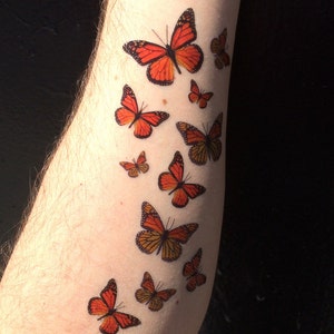 Monarch Butterfly Temporary Tattoos 5 Sheets - Etsy