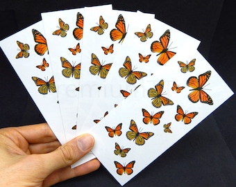 Monarch Butterfly Temporary Tattoos - 5 Sheets