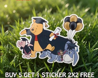 Tigger Graduation Winnie Graduation Sticker, Pooh Bear Graduation Sticker, Piglet Eeyore ...
