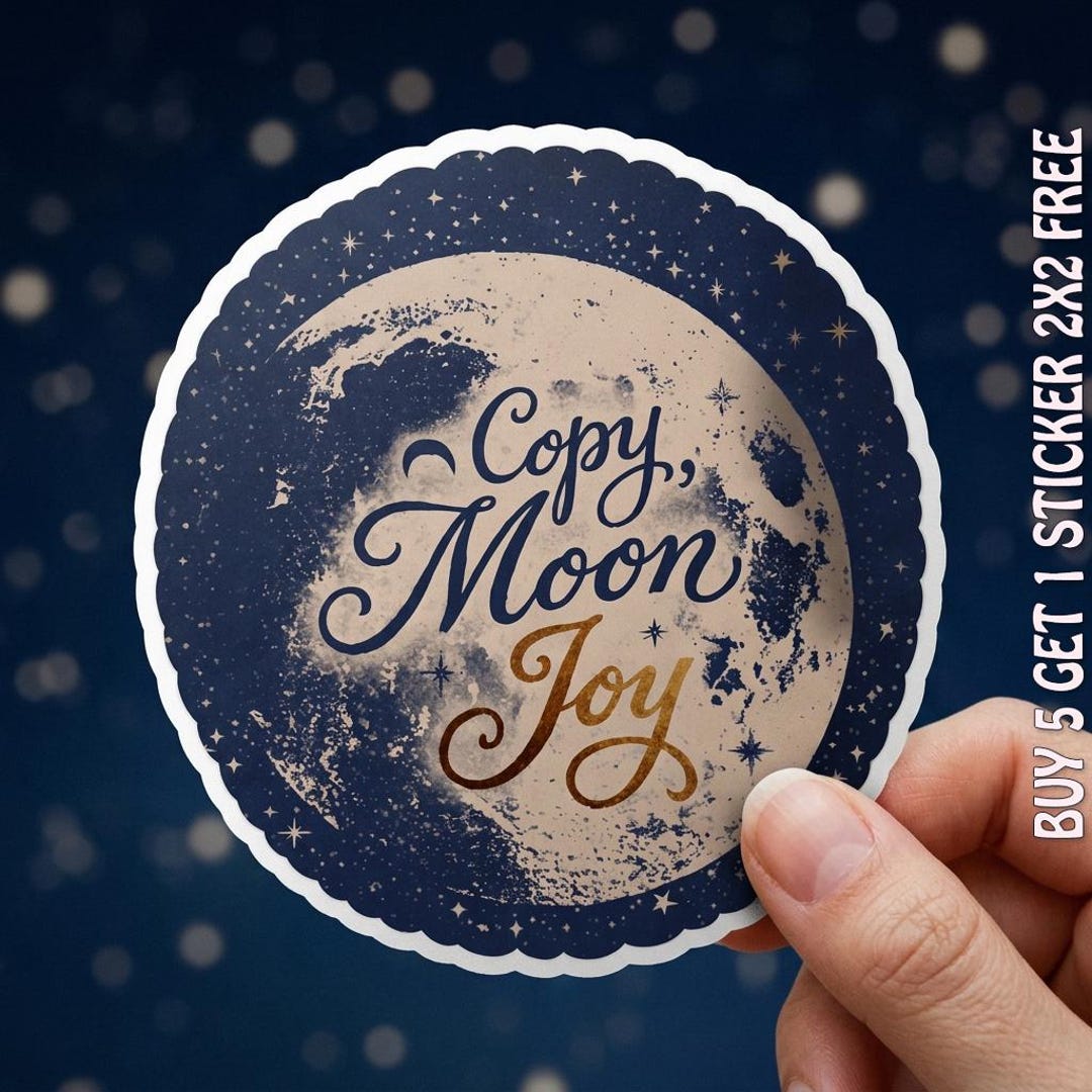 Copy Moon Joy Sticker, Artemis II Moon Mission Decal, NASA Vinyl ...