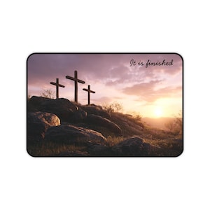 Inspirational Crosses Desk Mat: Christian Office Decor
