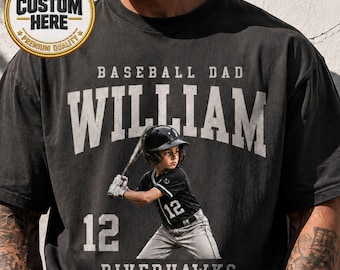 Custom Baseball Dad Shirt, Personalized Baseball Dad Tee with Name Number Team, Baseball Father Gift, Sports Dad Shirt, Team Dad Tee