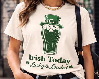 St. Patrick’s Day Irish Beer Shirt, Lucky Four Leaf Clover Graphic Tee, Leprechaun Hat Sweatshirt, Unisex Saint Patricks Day Gift