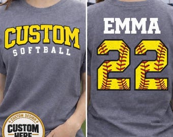 Custom Softball Team Shirt, Personalized Gameday Apparel, Team Name Number Shirt, Comfort Colors Cotton Tee, Softball Mom Gameday Tee