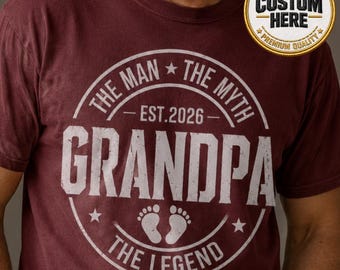 Personalized Grandpa T-Shirt | Custom The Man Picture Shirt | New Grandparents Gift Idea | Father's Day Present | Comfort Colors