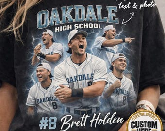 Custom Comfort Colors Sport Baseball Shirt, Vintage 90s Bootleg Tee, Personalized Photo T-shirt, Your Picture Sport Lover Gift, Unisex Top