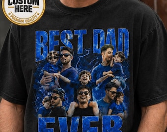 Custom Dad Son Name Photo Shirt, Best Dad Ever Tee, Custom Fathers Day Gift, Fathers Day 2026 Tee, Custom Papa Shirt