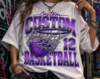 Custom Basketball Sweatshirt, Personalized Basketball Team Shirt, Custom Team Mascot Apparel, School Spirit Sports Crewneck
