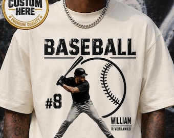 Custom Baseball Player Shirt, Personalized Baseball Tee with Number Name Team, Baseball Mom Gift, Team Player Shirt, Sports Graphic Tee