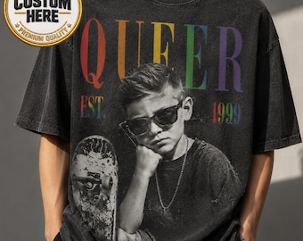 Custom Queer Photo Shirt, LGBTQ Shirt, Proud Ally Shirt, Pride Month Shirt, LGBTQ Sweatshirt, LGBTQ Gift, Pride Parade, Lesbian Shirt