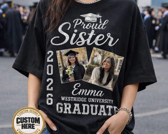Custom Photo Graduation 2026 Shirt, Proud Father of a 2026 Graduate Tee, Personalized Senior Dad Memory Gift, Graduation Family Top