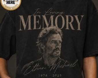 Camiseta personalizada "En memoria de un ser querido", camiseta vintage de recuerdo, camiseta personalizada "RIP", camiseta de homenaje familiar con foto conmemorativa