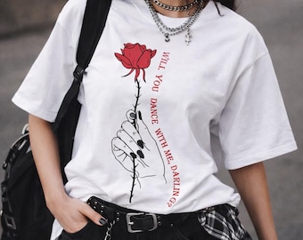 Will You Dance With Me Darling Album Shirt, Vintage Vinyl Record Aesthetic Tee, Romantic Darling Quote Apparel, Retro Album T-Shirt