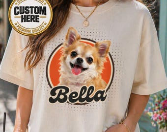 Custom Kid Shirt Pet Photo, Personalized Dog Portrait Name Tee, Cat Shirt For Kids, Dog Face Picture Shirt, Custom Child Pet Shirt