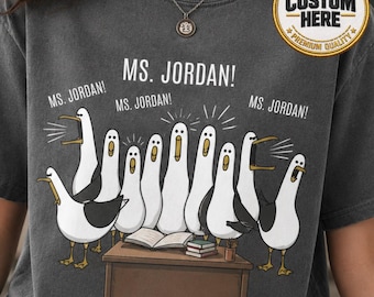 Funny Personalized Seagulls Teacher Shirt, Funny Teacher Tee, Teacher Appreciation Gift, Custom Teacher Back To School T-shirt
