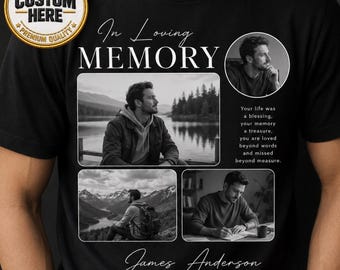 Custom Memorial In Loving Dad Memory Shirt, Custom Photo Tribute Tee, Funeral Shirt for Husband Dad Brother, Unisex Tee