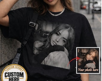 Custom Your Photo Shirt, Personalized Picture Tee for Girlfriend Boyfriend, Vintage Custom Photo Gift, Gift For Him Her