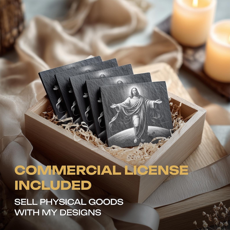 Cosmic Jesus Slate Coasters PNG Bundle | Laser Engraving Designs ...