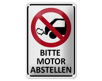 FEMER sign "Please switch off engine" in wood or sheet metal in various sizes