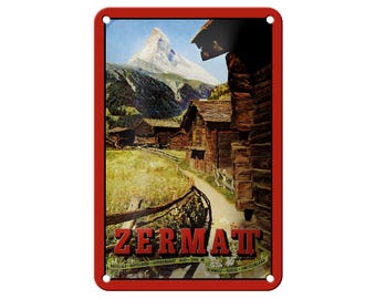 FEMER sign "Travel - Zermatt Alpine huts Mountain meadow" in wood or sheet metal in various sizes