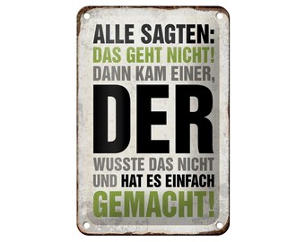 FEMER sign "Everyone said it couldn't be done" in wood or sheet metal in various sizes